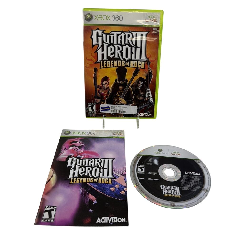 Guitar Hero 3 III: Legends of Rock (Microsoft Xbox 360) CIB - Tested and Working